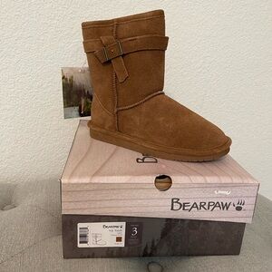 BearPaw Tan Suede Ankle Boots